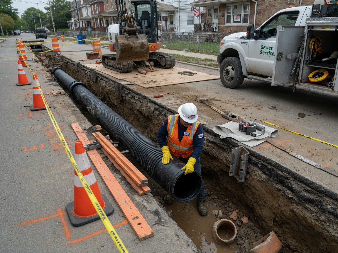 Sewer Line Replacement in Chicago Heights, IL